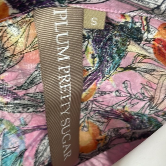 Plum Pretty Sugar Pink Bird Print Pajama Top - Picture 7 of 9